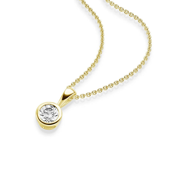 Halskette Mit Anhänger Aus 14 Karat Gelbgold, Massiv