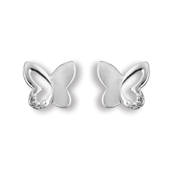 Ohrstecker Schmetterling Silber Zirkonia