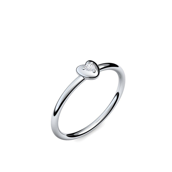 Ring Herz Weissgold Zirkonia