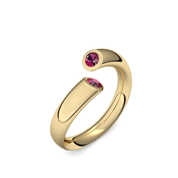 Damenring Offen Gelbgold Rubin