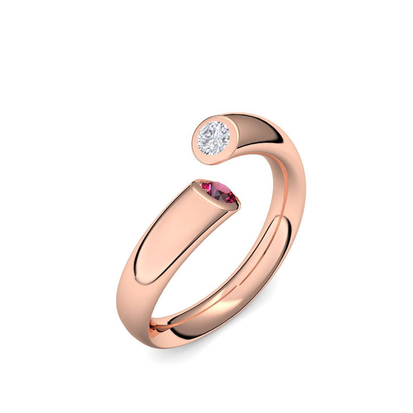 Damenring Offen Rotgoldvergoldet Rubin