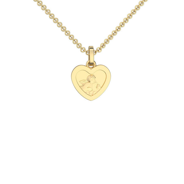 Halskette Damen Herz Engel Gelbgold