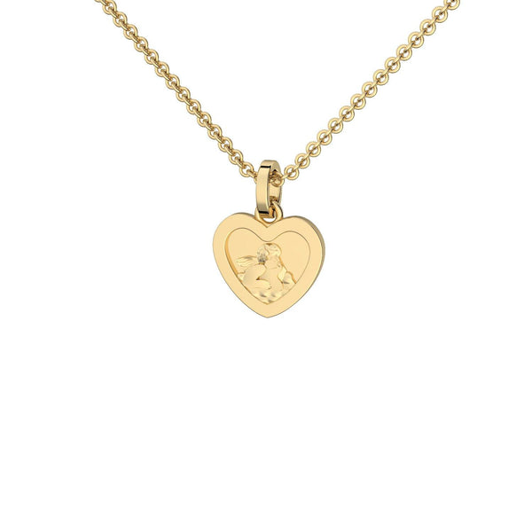 Halskette Damen Herz Engel Gelbgold