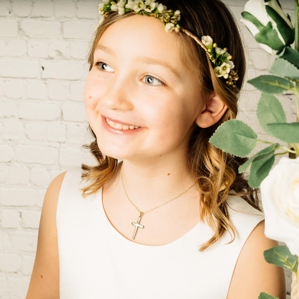 Halskette Kreuzanhaenger Gelbgoldvergoldet