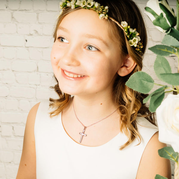 Halskette Kreuzanhaenger Rosegoldvergoldet