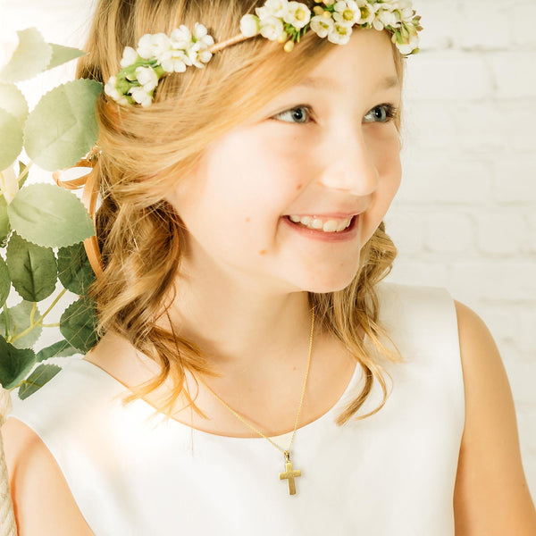 Kreuz Kette Damen Gelbgoldvergoldet