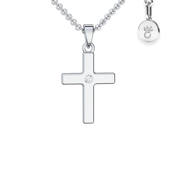 Kreuz Kette Damen Silber Zirkonia