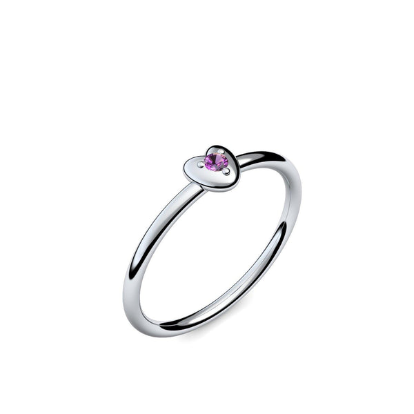 Ring Herz Weissgold Amethyst