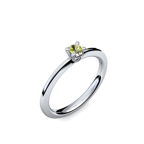 Ring Schlicht Weissgold Peridot