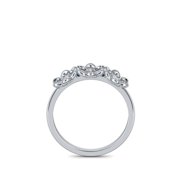 Verlobungsring Blume Weissgold Turmalinpink