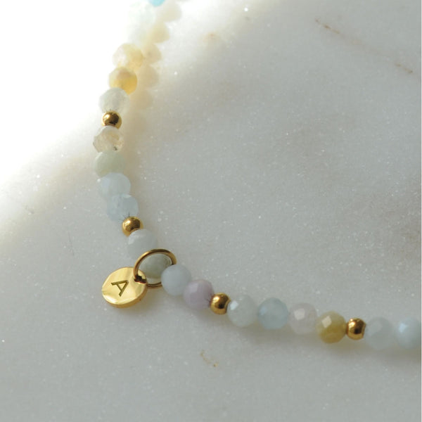 Essence of summer - Edelstahl Gelbgold vergoldet - Morganit