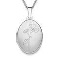 Oval - Geburtsblume - Silber 925