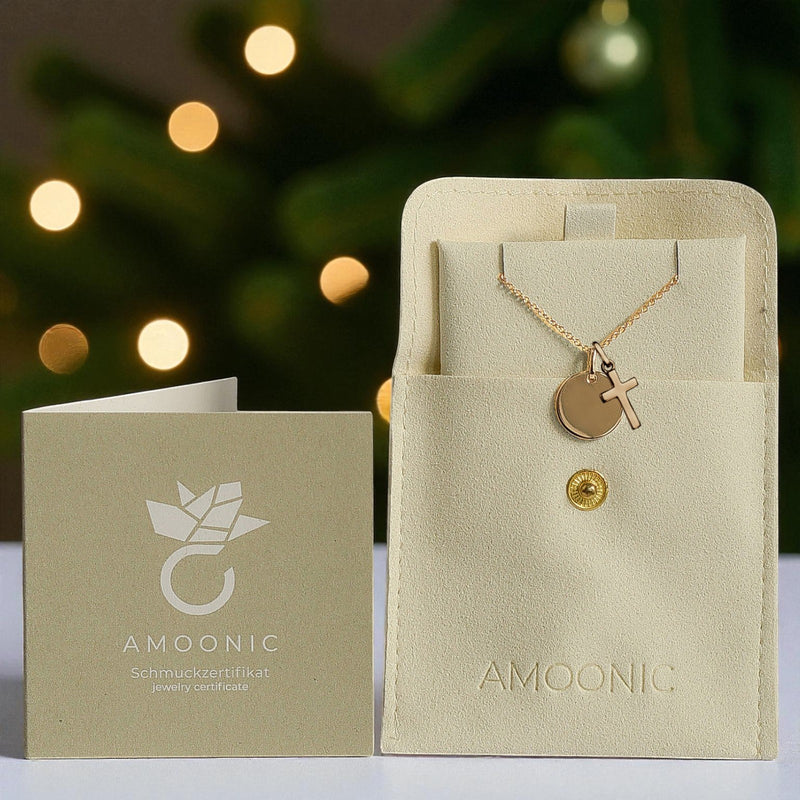 Mini Cross Charm - Gelbgold vergoldet