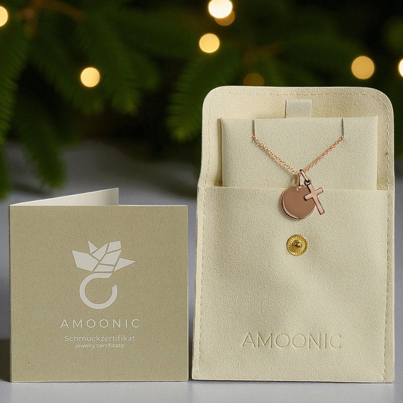 Mini Cross Charm - Rosegold vergoldet