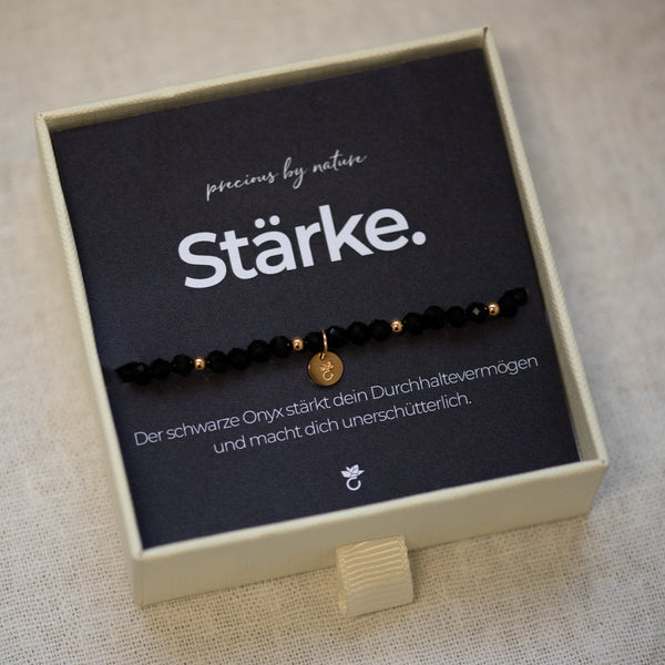 Essence of You - Edelstahl Gelbgold vergoldet - Onyx