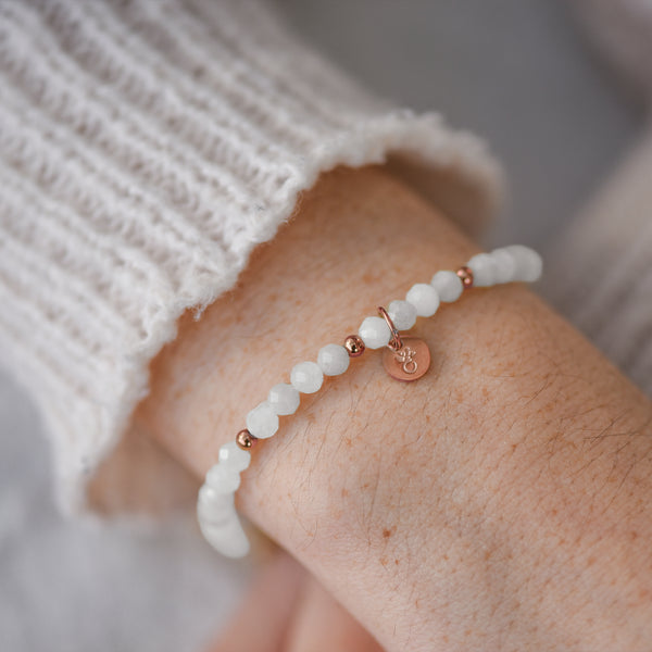 Essence of You - Edelstahl Rosegold vergoldet - Mondstein