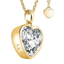 Amoonic Affection Herzkette in Gelbgold vergoldet mit Zirkonia