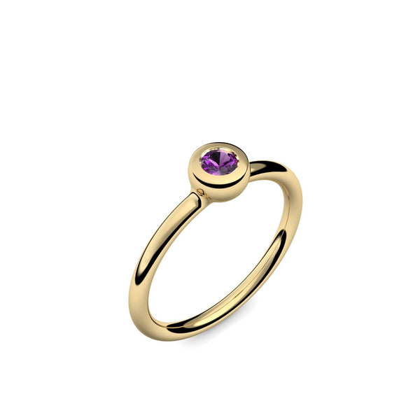 Antragsring Gelbgold Amethyst