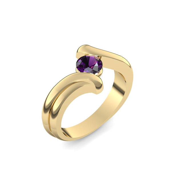 Antragsring Gelbgold Amethyst