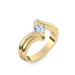 Antragsring Gelbgold Aquamarin