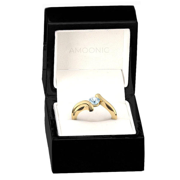 Antragsring Gelbgold Aquamarin