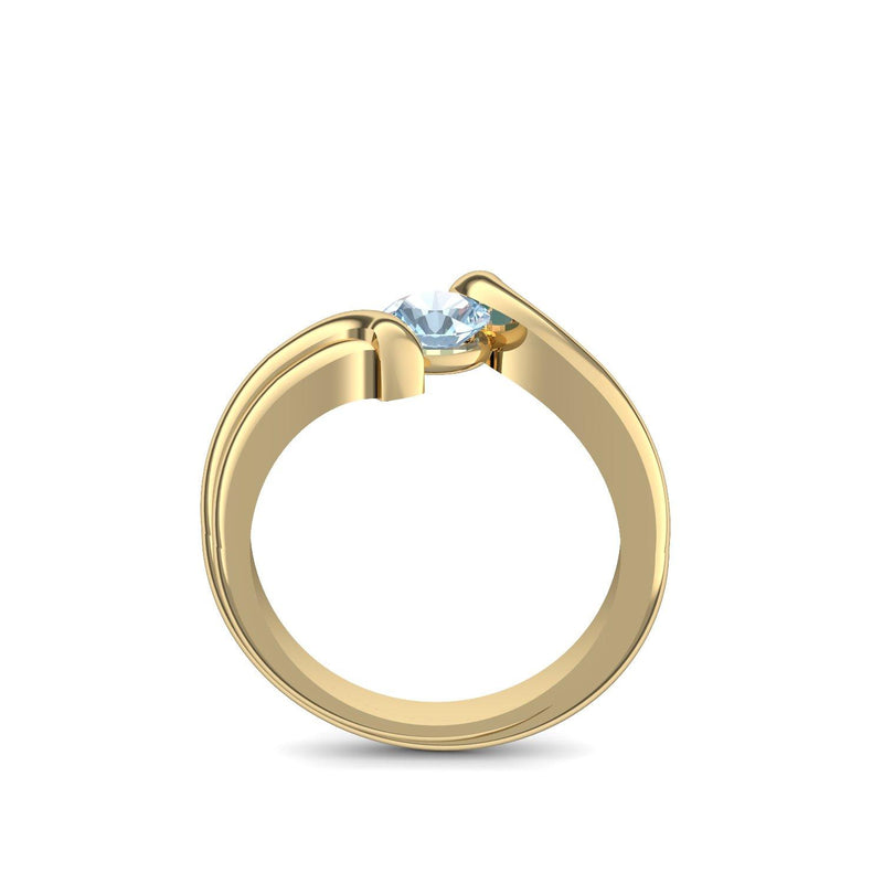 Antragsring Gelbgold Aquamarin