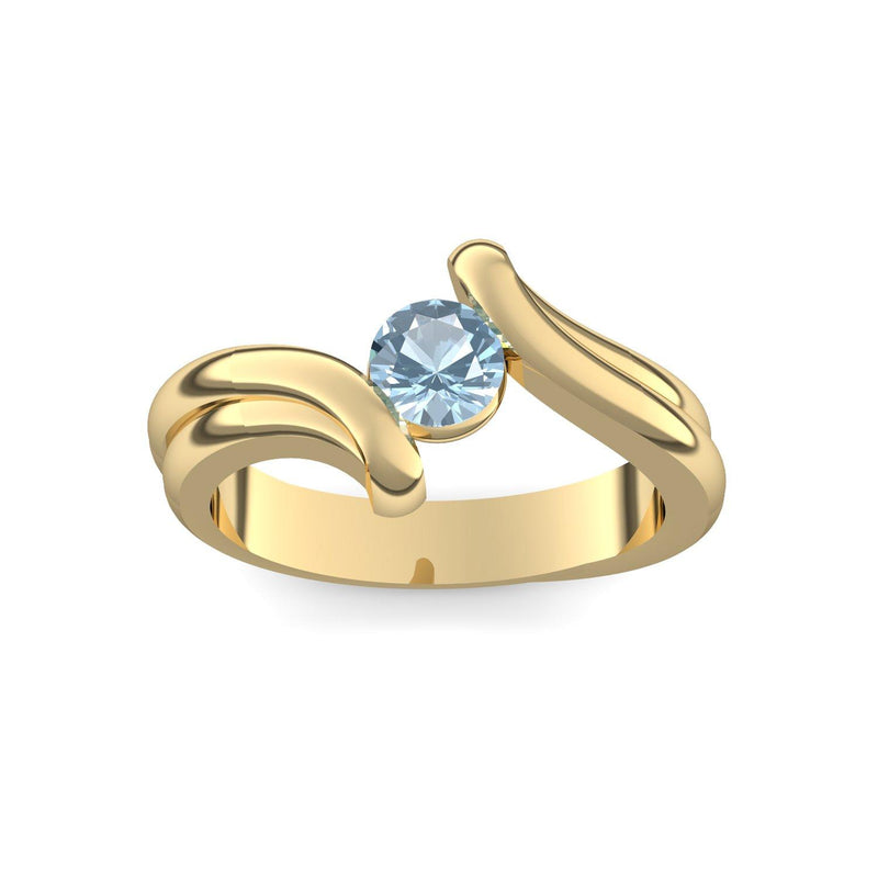 Antragsring Gelbgold Aquamarin