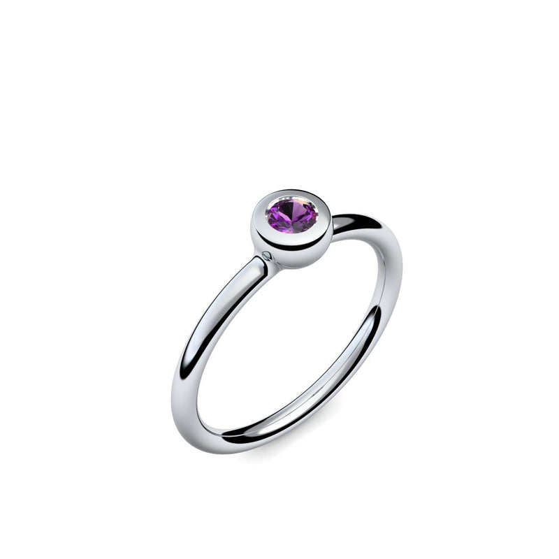 Antragsring Platin Amethyst