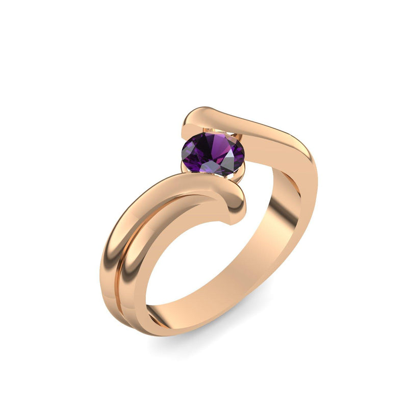 Antragsring Rosegold Amethyst