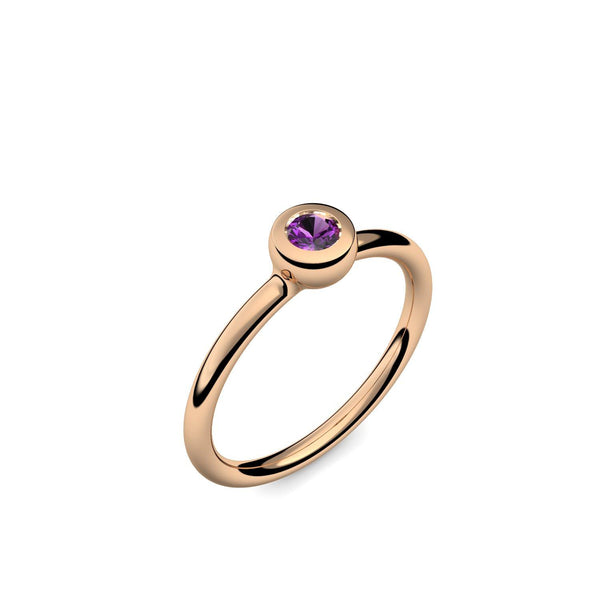 Antragsring Rosegold Amethyst