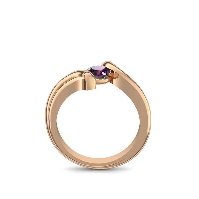 Antragsring Rosegold Amethyst