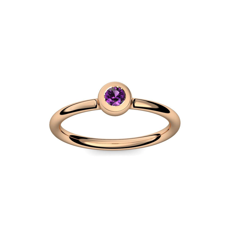 Antragsring Rosegold Amethyst