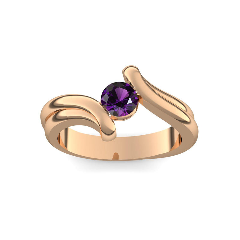 Antragsring Rosegold Amethyst