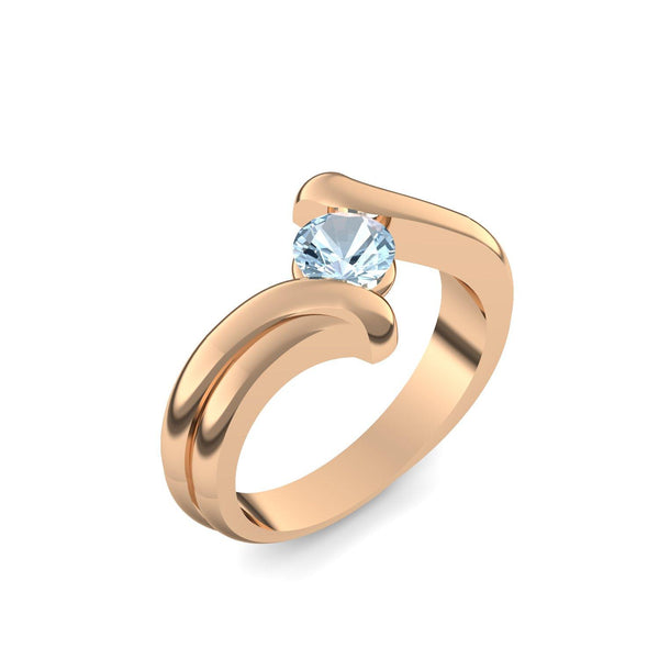 Antragsring Rosegold Aquamarin