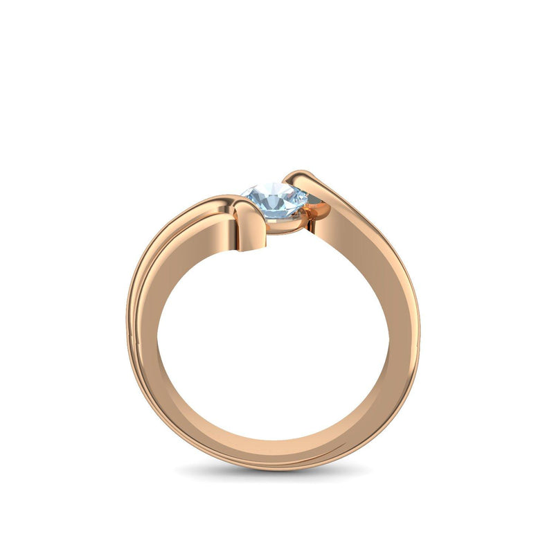 Antragsring Rosegold Aquamarin