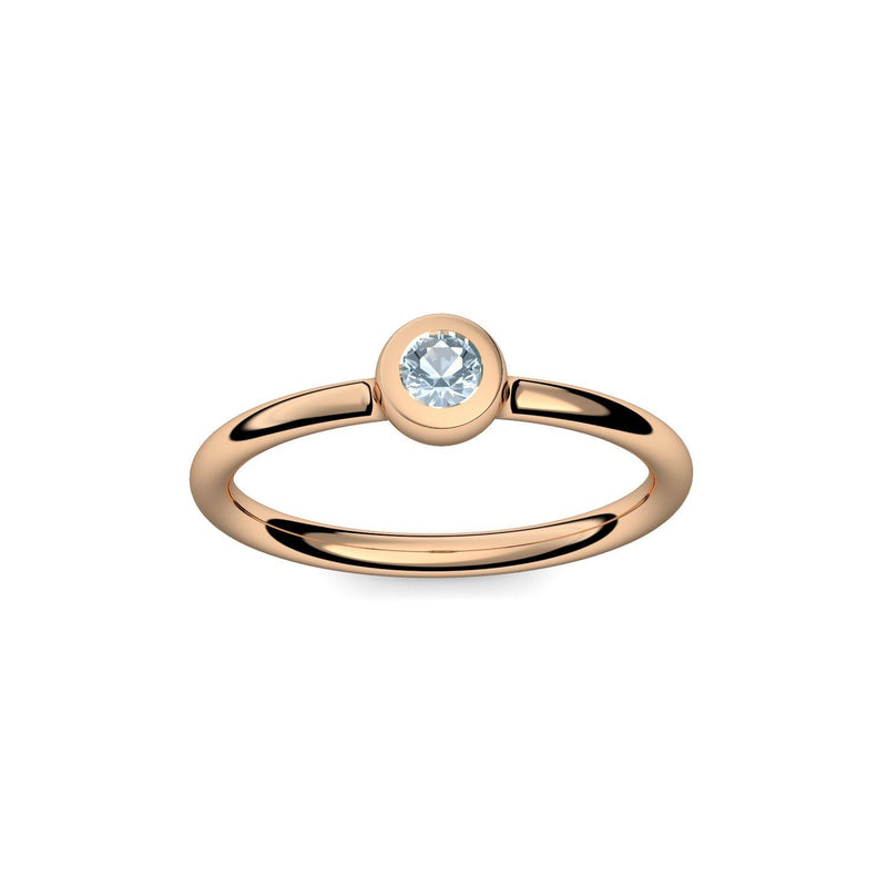 Antragsring Rosegold Aquamarin