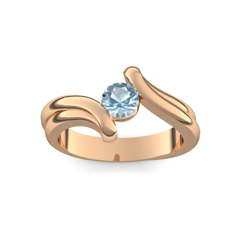 Antragsring Rosegold Aquamarin