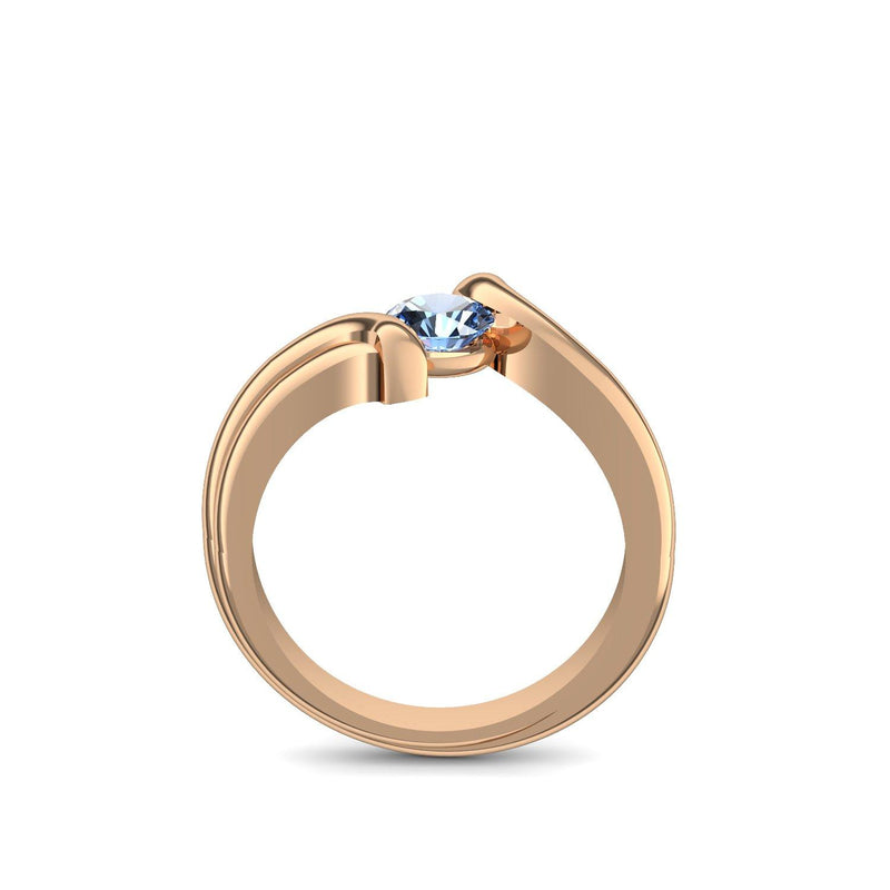 Antragsring Rosegold Blautopas