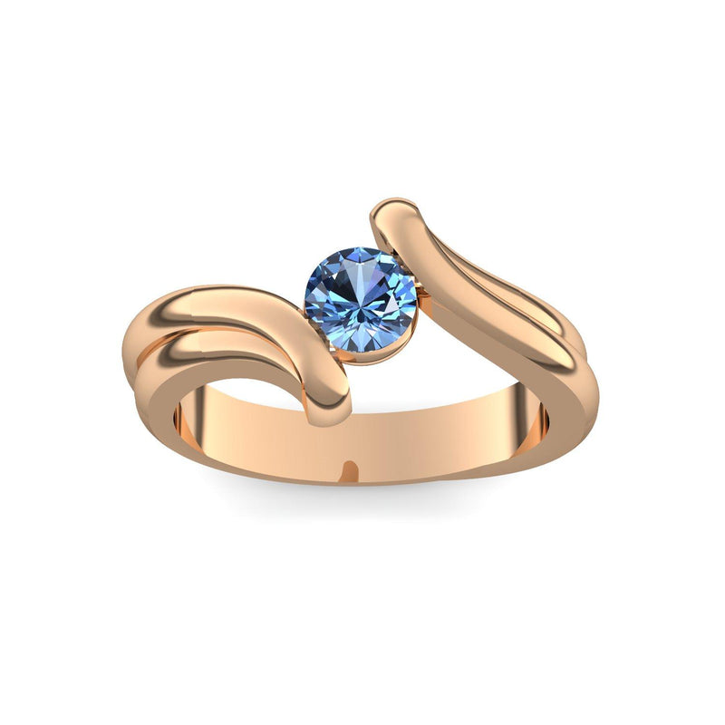 Antragsring Rosegold Blautopas