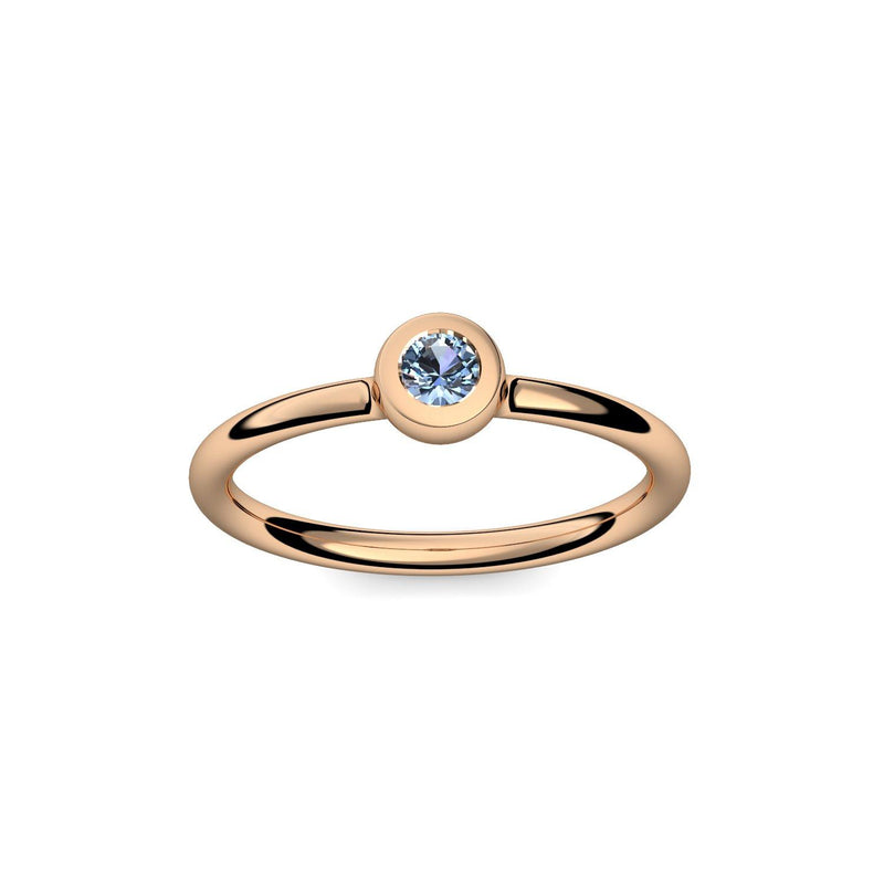 Antragsring Rosegold Blautopas