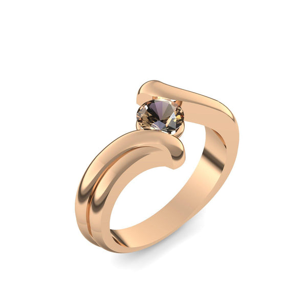 Antragsring Rosegold Rauchquarz