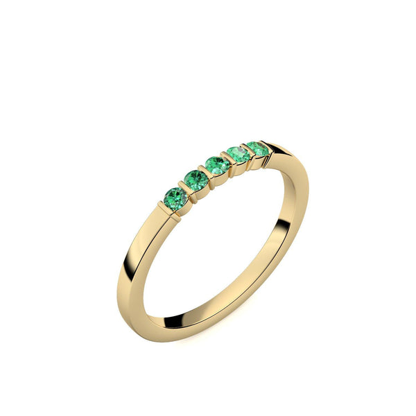 Damen Ring Gelbgoldvergoldet Smaragd