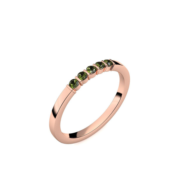 Damen Ring Rotgoldvergoldet Turmalin
