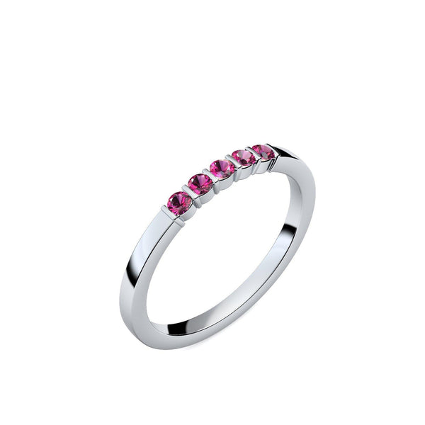 Damen Ring Silber Rubin
