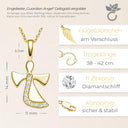Damenhalskette Engel Gelbgoldvergoldet Zirkonia