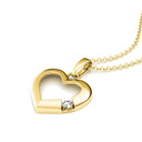 Damenkette Herz Gelbgoldvergoldet Zirkonia