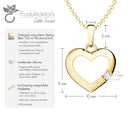 Damenkette Herz Gelbgoldvergoldet Zirkonia