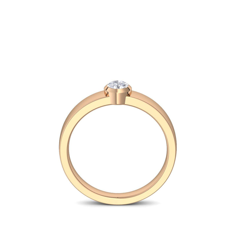 Damenring Breit Rosegold Brillant