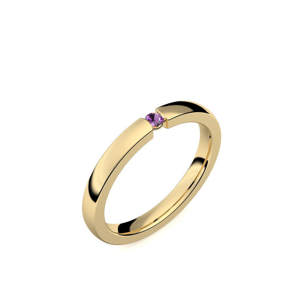 Damenring Gelbgoldvergoldet Amethyst