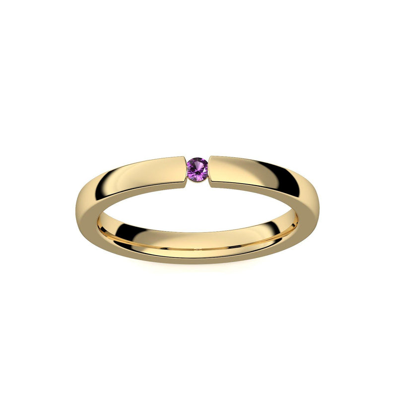 Damenring Gelbgoldvergoldet Amethyst